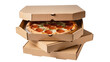 © Isolde - Pepperoni pizza in open cardboard delivery box stacked on others