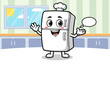 © Art - Cheerful Cartoon Refrigerator Chef in Kitchen, Fun Illustration, Bright & Colorful, Whimsical Environment