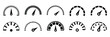 © MDMILON 2 - Dashboard speedometer vector icon set tachometer performance indicator car speed gauge internet speed meter flat illustration elements