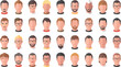 ©  Jahangir - Flat male avatar vector collection with beard glasses and hairstyle portraits isolated on white backgroundmale, man, avatar, portrait, men, hairstyle, beard, glasses, guy, face, profile,