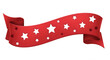 © Shorfot - Red ribbon banner with black stars on a black background for celebration and decoration