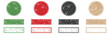 © SpectraSX - Rubber stamp set, Rount and rectangle green ecologic natural style on grunge retro stamp. Vintage old texture frame with empty place. Grunge round shapes. Japanese and chinese calligraphy round shapes