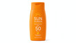 © Xavier - Orange sunscreen bottle SPF 50 isolated on white background for summer skincare