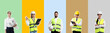© New Africa - Engineer. Portraits of people on color backgrounds, collection