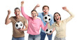 © New Africa - Group of emotional fans on white background