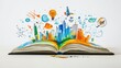 © Bilal - Open book with sketched city; imagination, creativity, new ideas