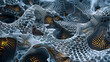 © Justlight - A scanning electron microscope image reveals the intricacies of a nanostructured composite material designed for energy storage. The matrix of nanosized particles each with