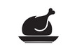 © Mofassal - Roasted chicken silhouette on platter black and white graphic