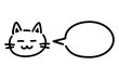 © eto itosawa - 丸い吹き出しと白猫の可愛いイラスト