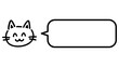 © eto itosawa - にこにこ笑顔を浮かべた猫と角丸の吹き出しのイラスト