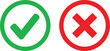© Vector Studio - Green check mark and red cross mark icons set for business choice and survey design elements Vector