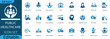 © Icon Nest Studio - Public healthcare icon set featuring medical support, hospital, telemedicine, and vaccination symbols. Editable blue vector icons for clinic, hygiene, and community health.