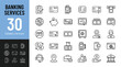 © Jason - 30 Banking Services Line Icons - Financial, Payment, and Business Accounting Icon Set