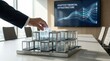 © KohXD - Individual placing a block of glass onto a surface symbolizing adaptive financial infrastructure and strategic planning