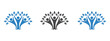 © CreativeLens - Abstract growth and connection icon set forming a tree symbol representing community, nature, and synergy.