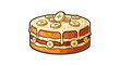 © joko - A delicious, layered cake with white frosting, adorned with banana slices