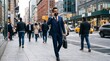 © Sibi Creates - South Asian businessman talking on phone walking in city