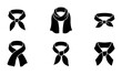 © Md - Six Black Scarf Icons, Fashion Accessory Vector Set, Neckwear Styles Collection