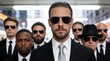 © ENDRA - Group of serious men in suits wearing sunglasses in urban setting