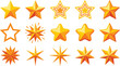 © The Shot Hub - A diverse array of shining golden star illustrations, offering a comprehensive range of classic and stylized designs, perfect for awards, celebrations, and festive graphic design projects