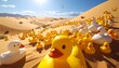 © HishamuddinJaafar - A Flock of Rubber Ducks Migrating Across Desert Dunes