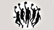 © Alal Anime Studio - Group of basketball players celebrating a victory with basketball, celebration