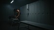 © Framestock - Young Sporty Woman Changes Clothes Before Training Session in Locker Room, Putting on Athletic Sneakers, and Tying Shoelaces. Fitness Lifestyle, Discipline, Motivation, and Active Healthy Routine.