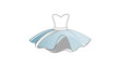 © Tofayel Ahmed - Elegant ballet tutu vector icon illustration with editable stroke, adjustable line weight, and customizable stroke weight. Blue dance costume thin line graphic for ballet performance and theater.