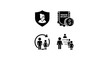 © Rubie_Nie - Pension Security Icons: Senior Protection, Financial Planning, Family Support, Retirement Transition