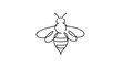 © Oska - Minimalist One Line Drawing of a Bee, Isolated White Background, Simple Line Art Insect Illustration