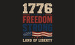 © SMFARHANTANVIR - Vintage 1776 Freedom Strong Typography with American Flag and Land of Liberty Text on Dark Background