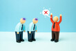 © Andrii Yalanskyi - The boss yells at subordinates for failures and missed targets in the workplace. Pressure on employees, disciplinary violations and toxic corporate management culture.