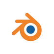 © Moureen - Orange and blue abstract blender 3d logo icon