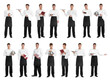 © New Africa - Waiter in uniform. Portraits of man on white background, collection