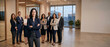 © Rohan Katwe - Diverse real estate team standing in modern luxury property office with confident female realtor, brokers, property consultants sales executives, professional business portrait, commercial property