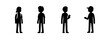 © Adit - Stickman icon set, people are talking and socializing in minimalist silhouette style, teamwork and communication concept.