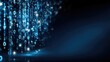 © P.G - Abstract digital background of glowing blue binary code falling like rain, creating a futuristic technology atmosphere with vibrant light effects and depth in dark space.