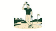 © Calandra - Golf vector illustration of a golfer on the course