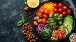 © Auon - Keto weight loss desi concept shrinking waist healthy food symbolic transformation high contrast minimal