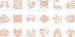 © Septarim - Collection of linear soccer icons depicting urban sports activities and various football training session equipment elements