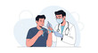 © Irlana - Doctor examines patient with microscope, medical checkup, health concept
