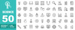 © Catostd - Science Line Icon Set. Bulb, glasses, monitor, magnet, magnifier, radiation, atom, virus, planet, tube, scientist, flask, robot, pipette, plant, pyramid, brain, dna, microscope, telescope.