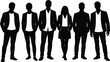 © MDARMAN - Silhouette of diverse business professionals standing together in smart casual attire for corporate team concept