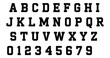 © Melissa J. Abrams - Varsity Font Vector Alphabet Set Featuring Collegiate Lettering in Bold Athletic Style for Sports Typography, Team Logos, and Apparel Design