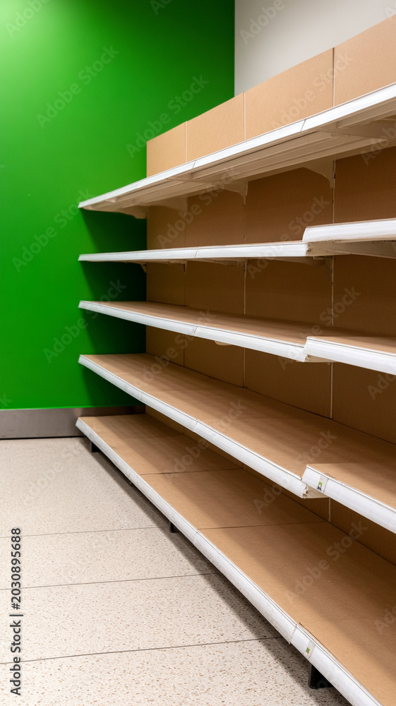 Empty supermarket shelf grocery store food shortage supply chain ...