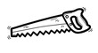 © Labib - Hand Saw Sketch Isolated on White Background, DIY Tool Illustration