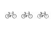 © Makala - Minimalist black and white bicycle icon set illustration.