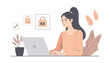 © Hana - Woman Shopping Online with Laptop and E-commerce Flat Vector Illustration