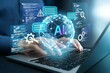 © Jubayer - Vibe coding tool. AI assisted software development and automated error or bug detection. Programmer using AI to generate code for creating applications on laptop.Artificial intelligence generates code