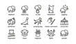 © Cali6ro - Circus themed line icons showing animals and performers
